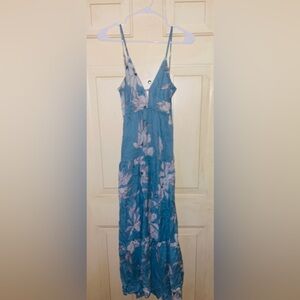 Angie Green Pink V-neck Maxi Sundress